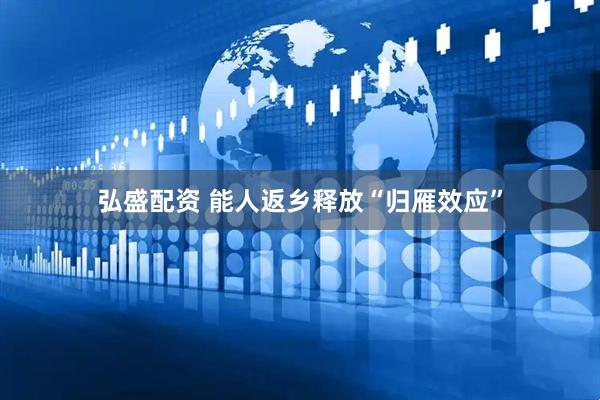 弘盛配资 能人返乡释放“归雁效应”
